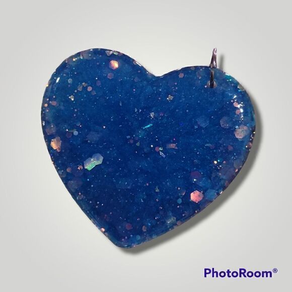 Malia J Blue Glitter Heart Keychain - Picture 9 of 11